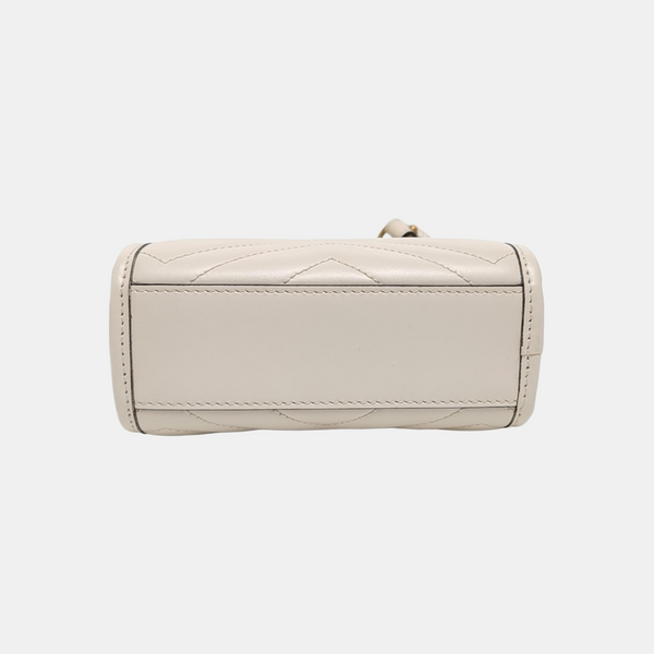 GG Marmont Mini Quilted Calfskin White