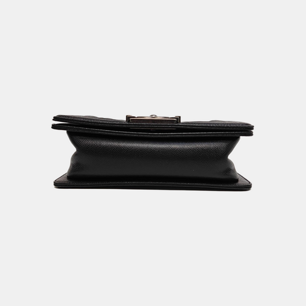 Authenticated pre-owned  BOY CHANEL Small Quilted Grained Calfskin Black - Shoulder Bag at Looply