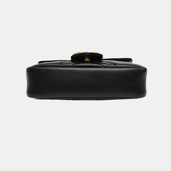 GG Marmont Mini Quilted Calfskin Black