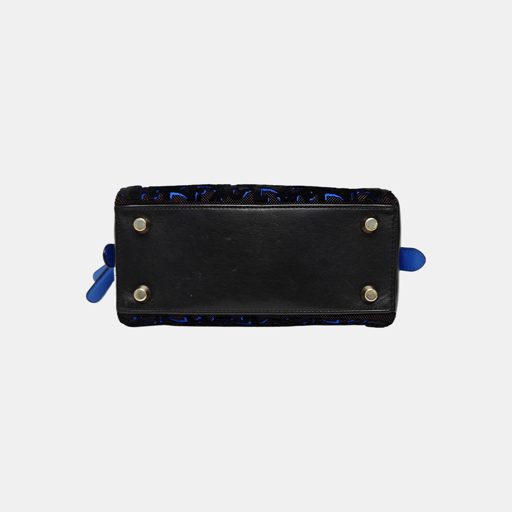 Lily Small Oblique Velvet Black