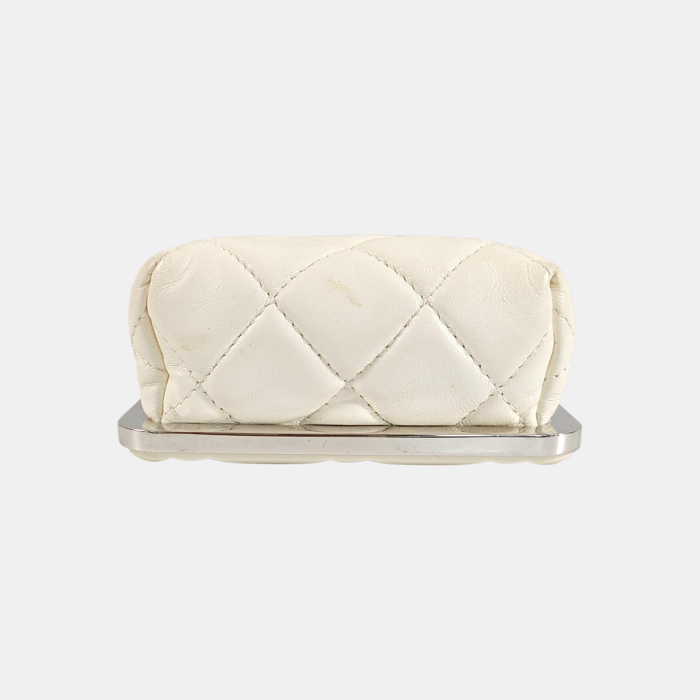 Quilted Lambskin Shoulder Bag White