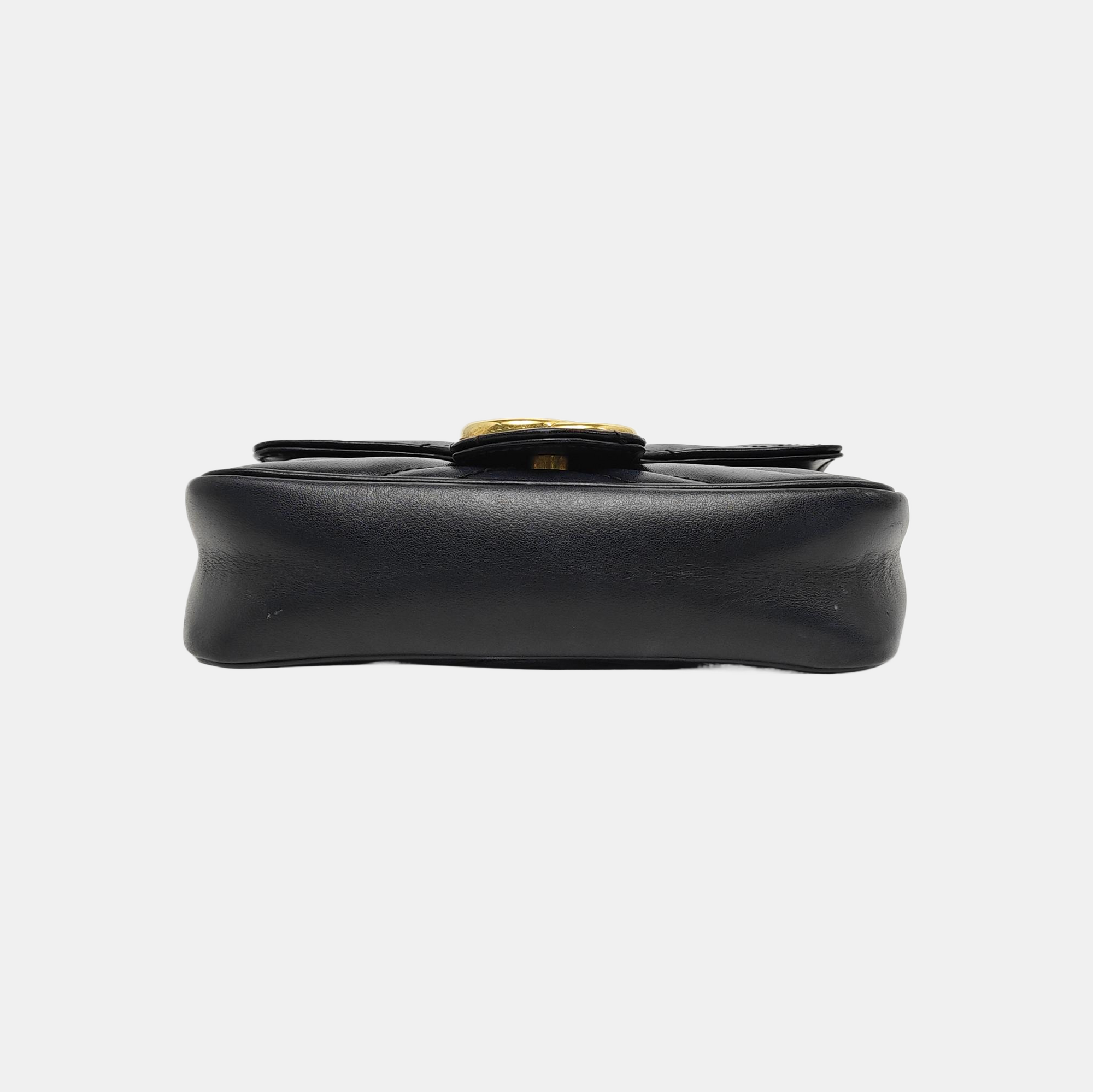 GG Marmont Mini Quilted Calfskin Black