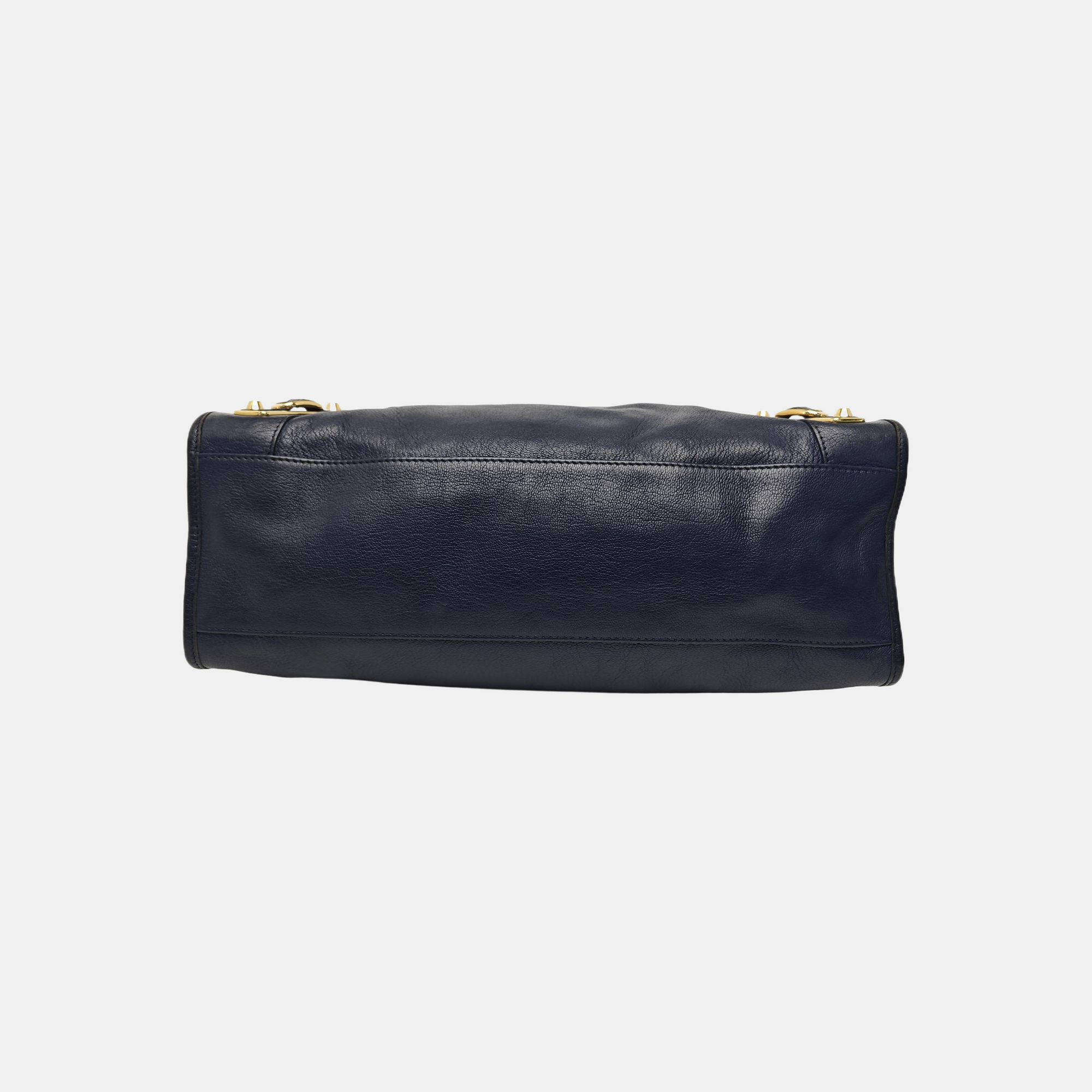 Classic Metallic Edge City Medium Lambskin Blue