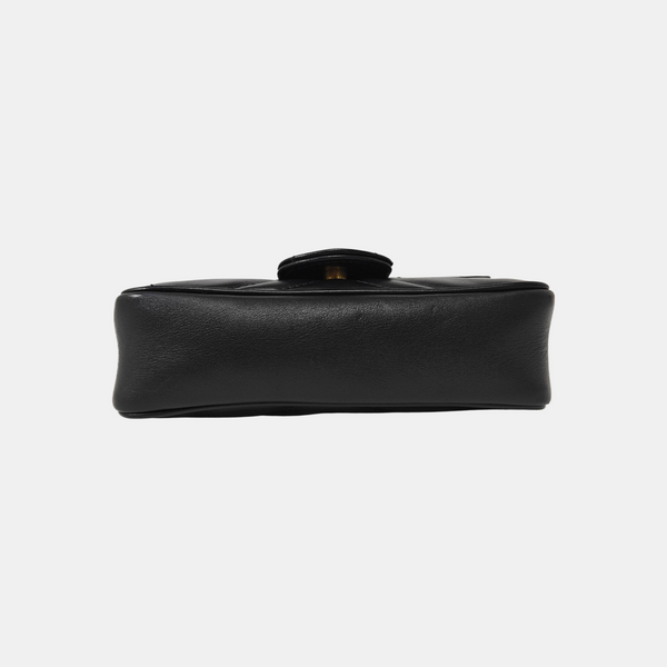 GG Marmont Mini Quilted Calfskin Black