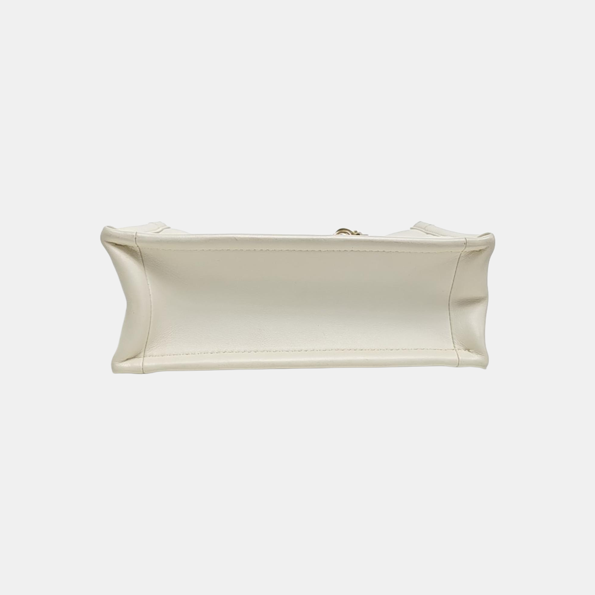 Book Tote Mini Cannage Calfskin White