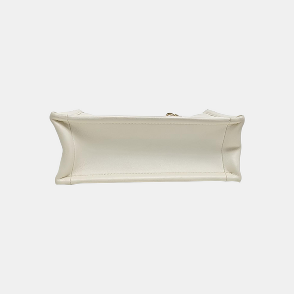 Book Tote Mini Cannage Calfskin White