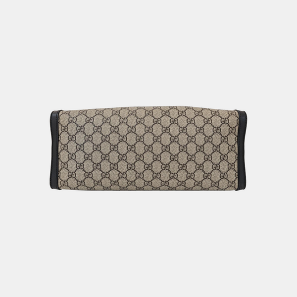 Padlock Medium Monogram Coated Canvas Beige