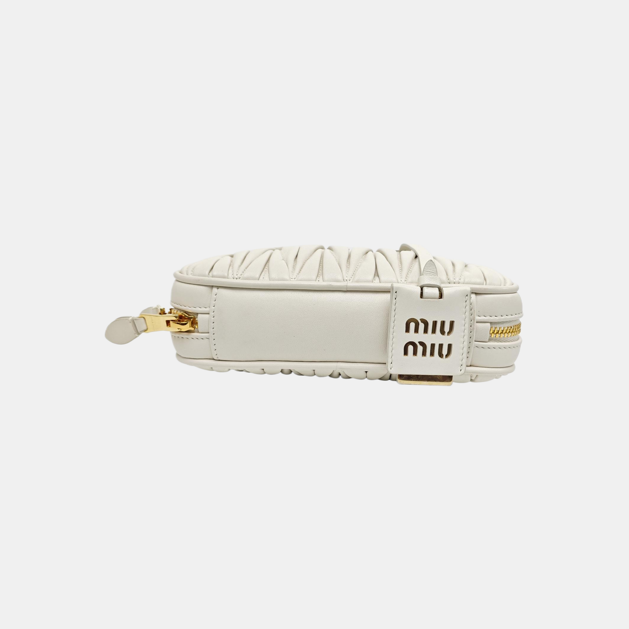 Arcadie Matelassé Mini Quilted Lambskin White