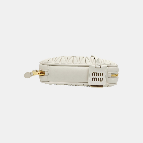 Arcadie Matelassé Mini Quilted Lambskin White