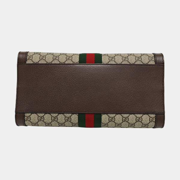 Ophidia Medium Monogram Coated Canvas Beige