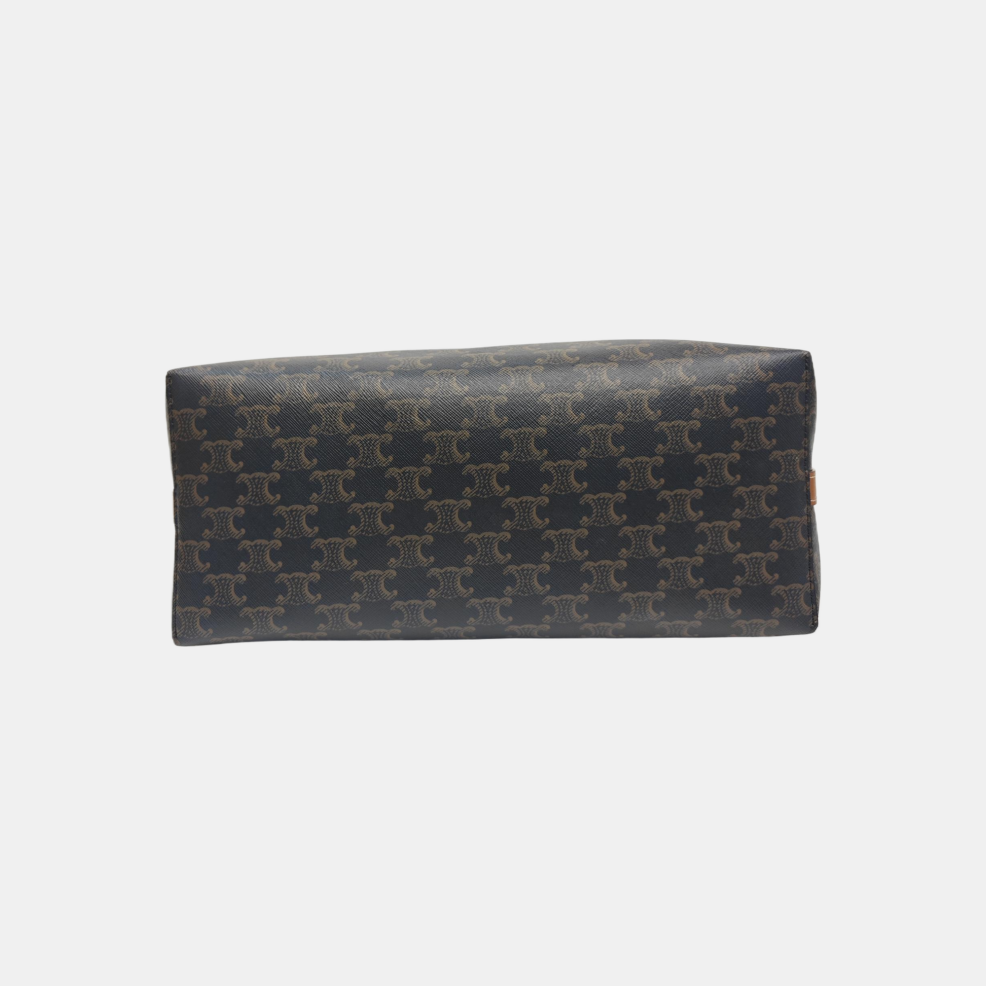 Coated Canvas Shoulder Bag Brown