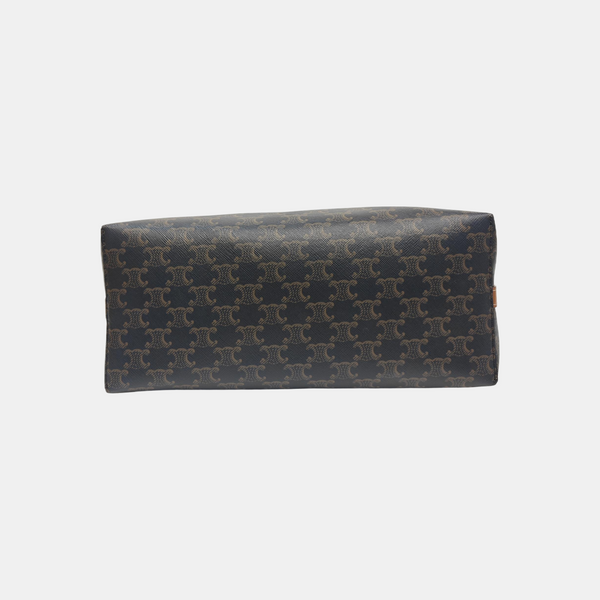 Coated Canvas Shoulder Bag Brown