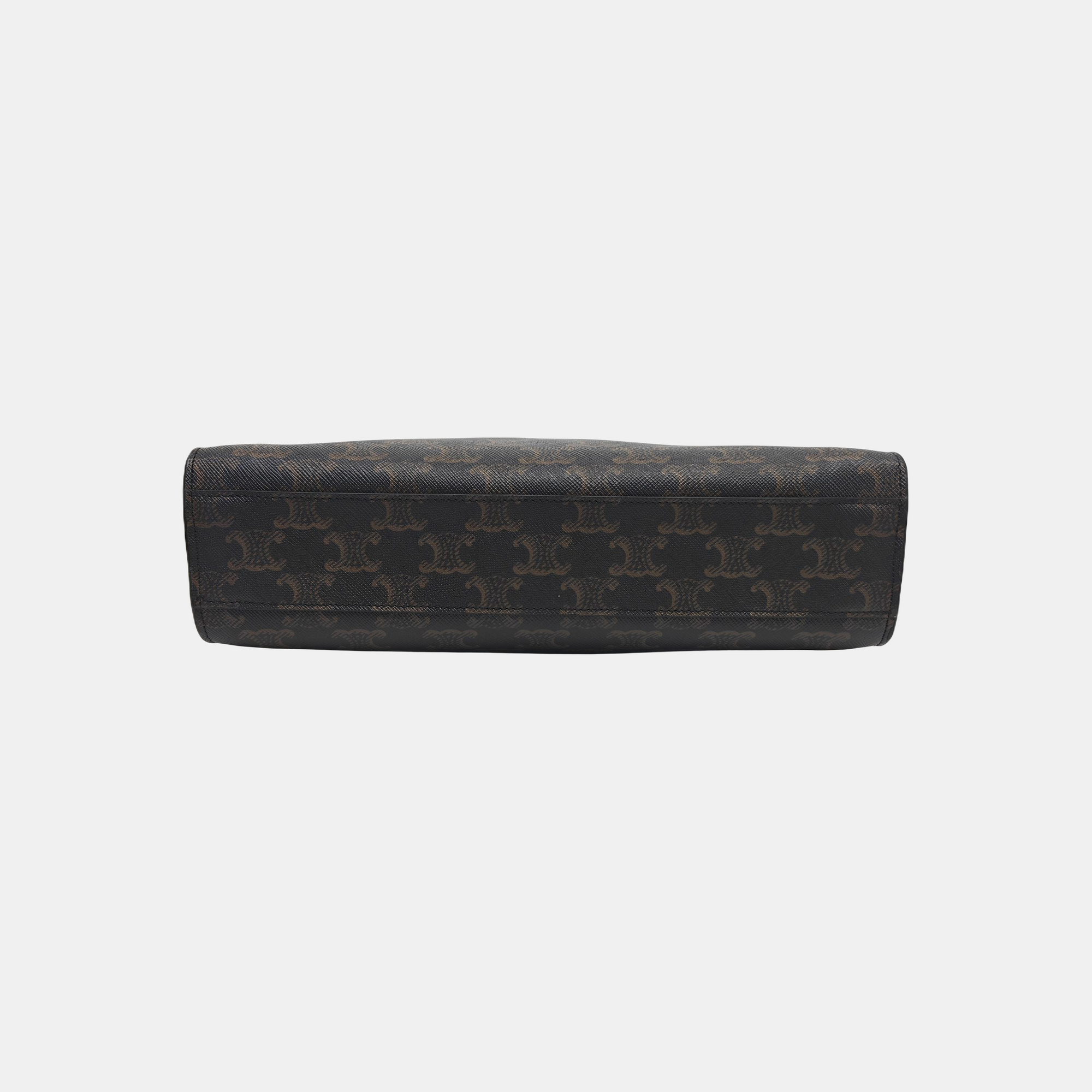 CABAS CELINE Small Coated Canvas Brown
