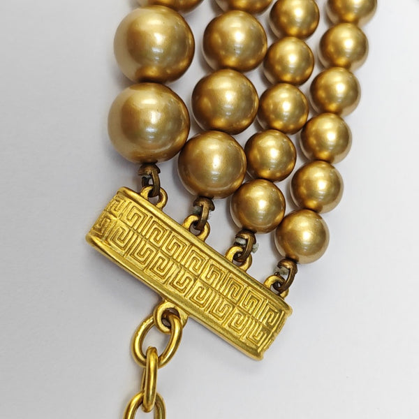 Faux Pearl Gold Necklace