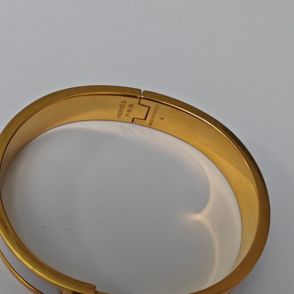 Clic H Metal White Bangle