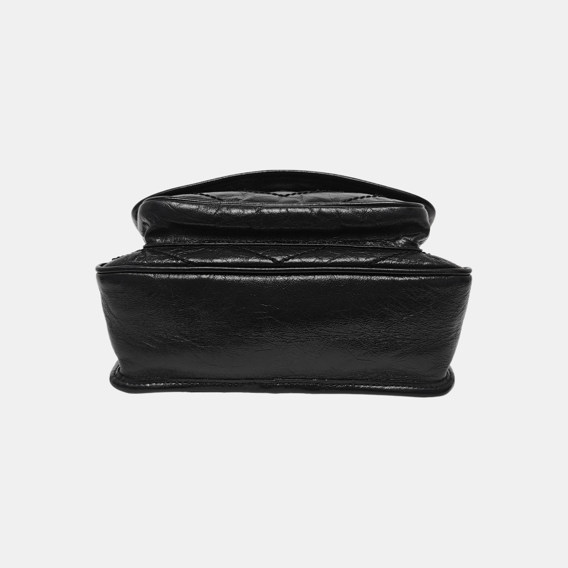 NIKI Small Chevron Calfskin Black