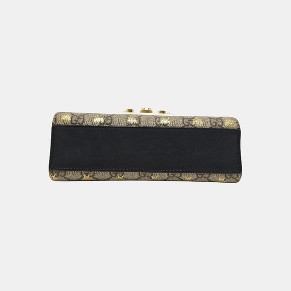 Padlock Small Monogram Coated Canvas Beige