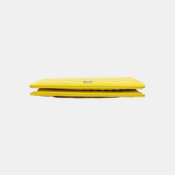 Quilted Lambskin Wallet Yellow