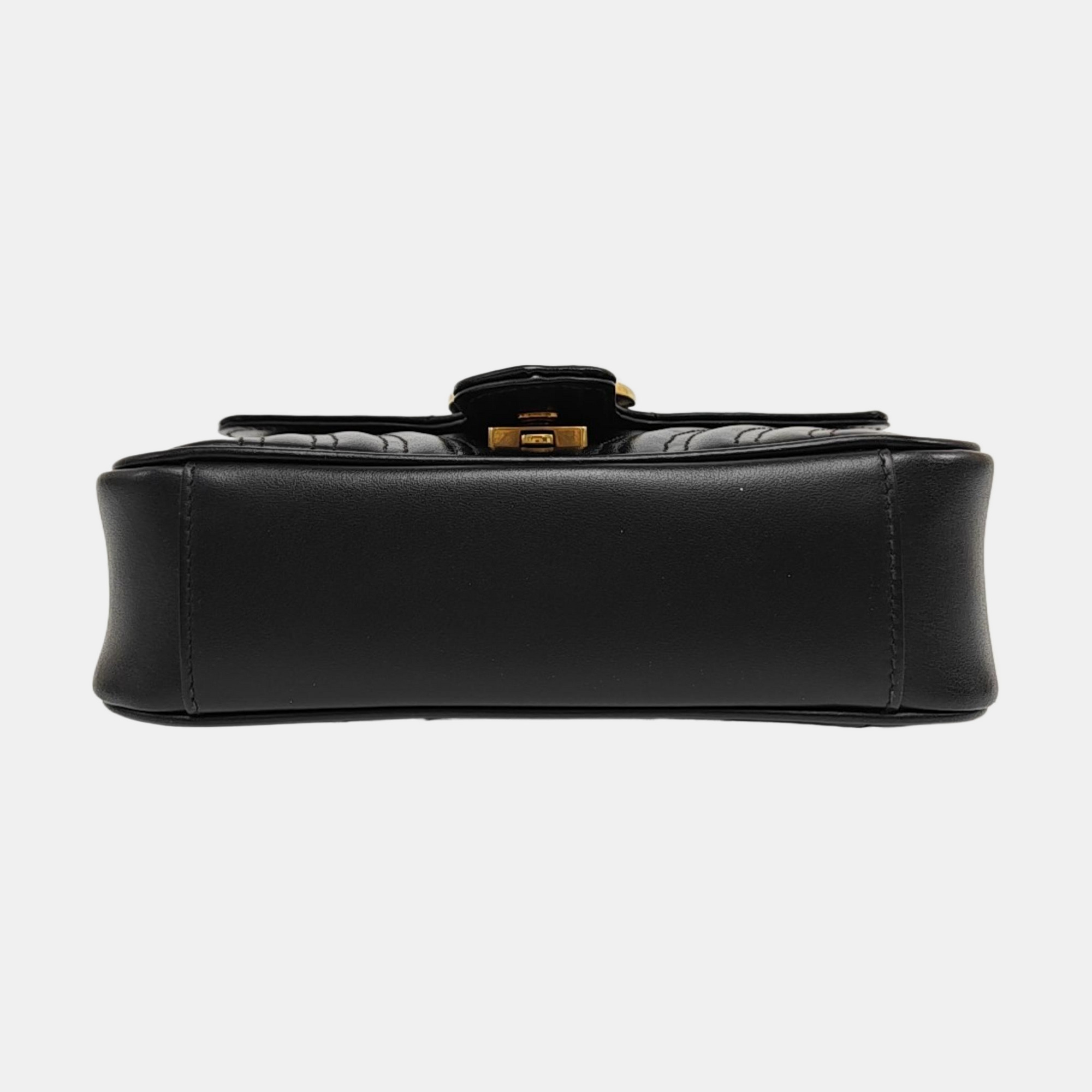 GG Marmont Small Quilted Calfskin Black