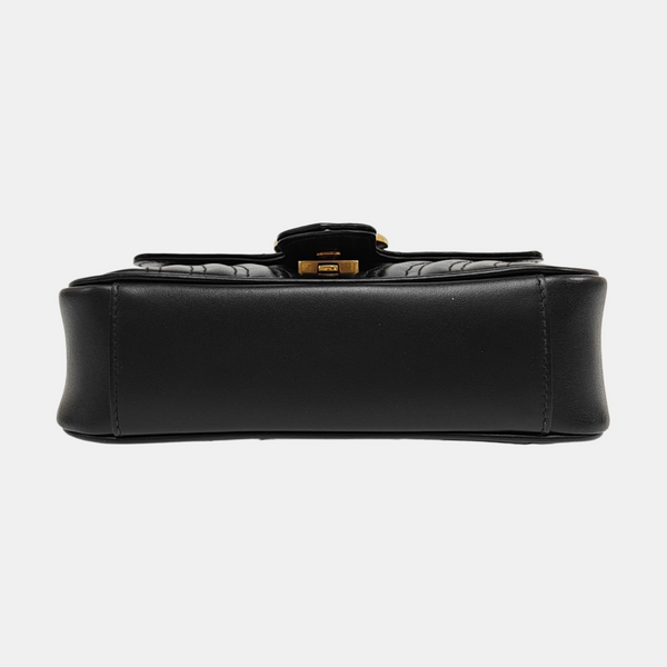 GG Marmont Small Quilted Calfskin Black