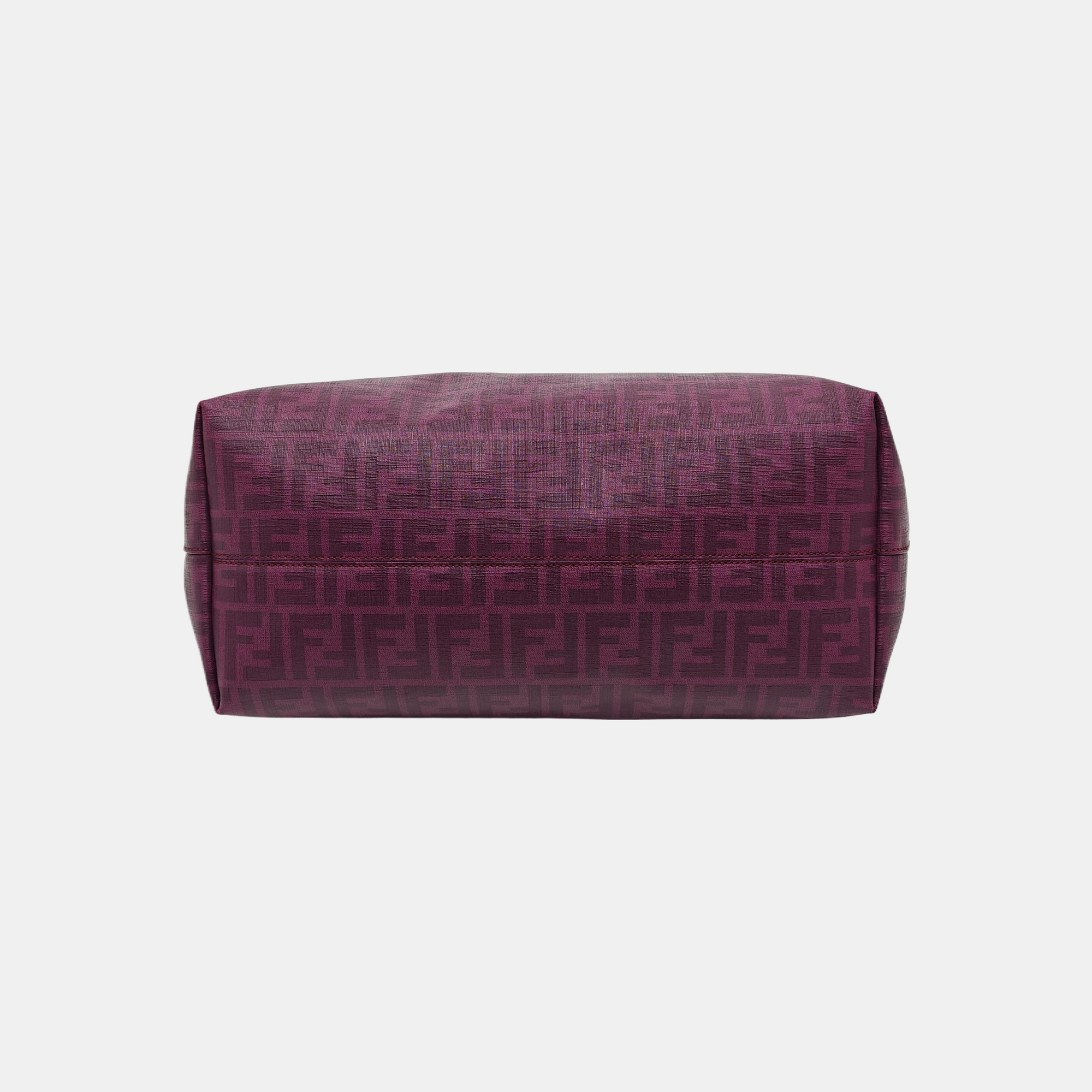 Coated Canvas Tote Bag Purple