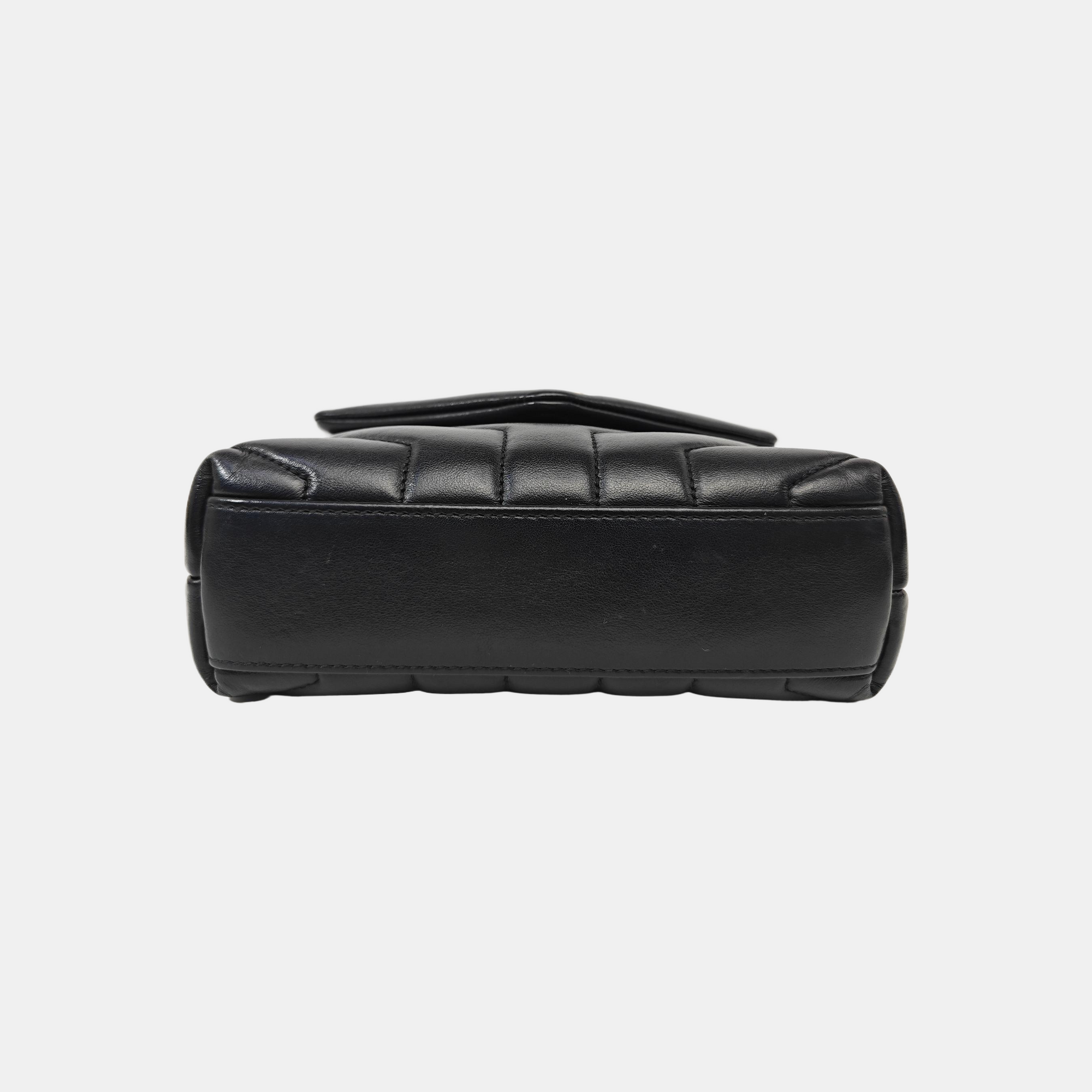 LOULOU Extra Small Chevron Calfskin Black