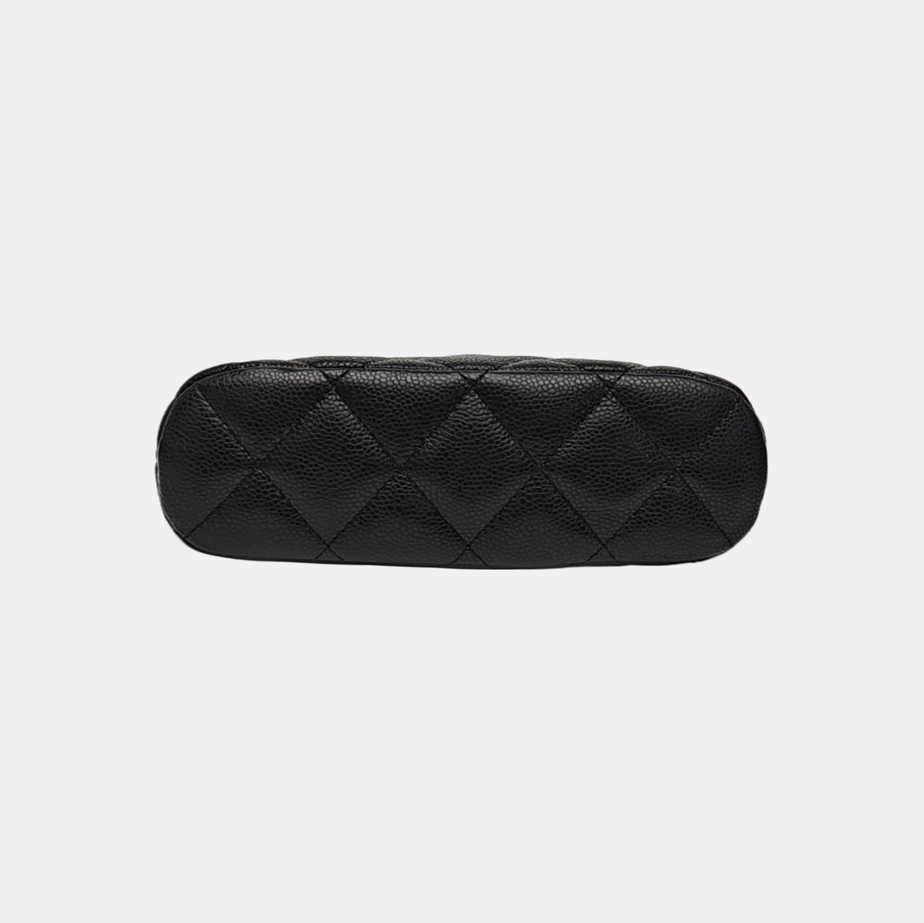 Quilted Grained Calfskin Shoulder Bag Black