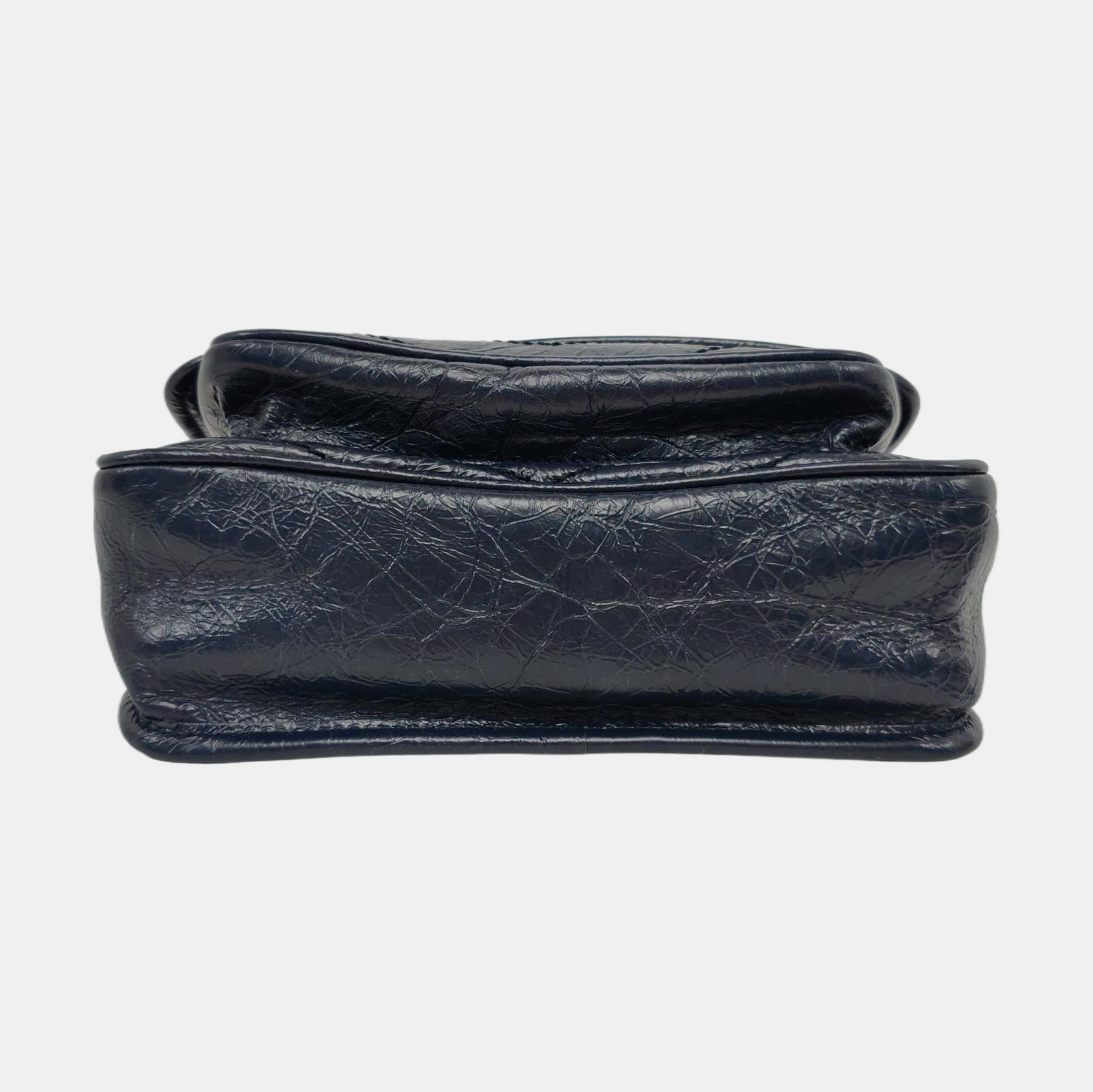 NIKI Small Chevron, Quilted Calfskin Gray