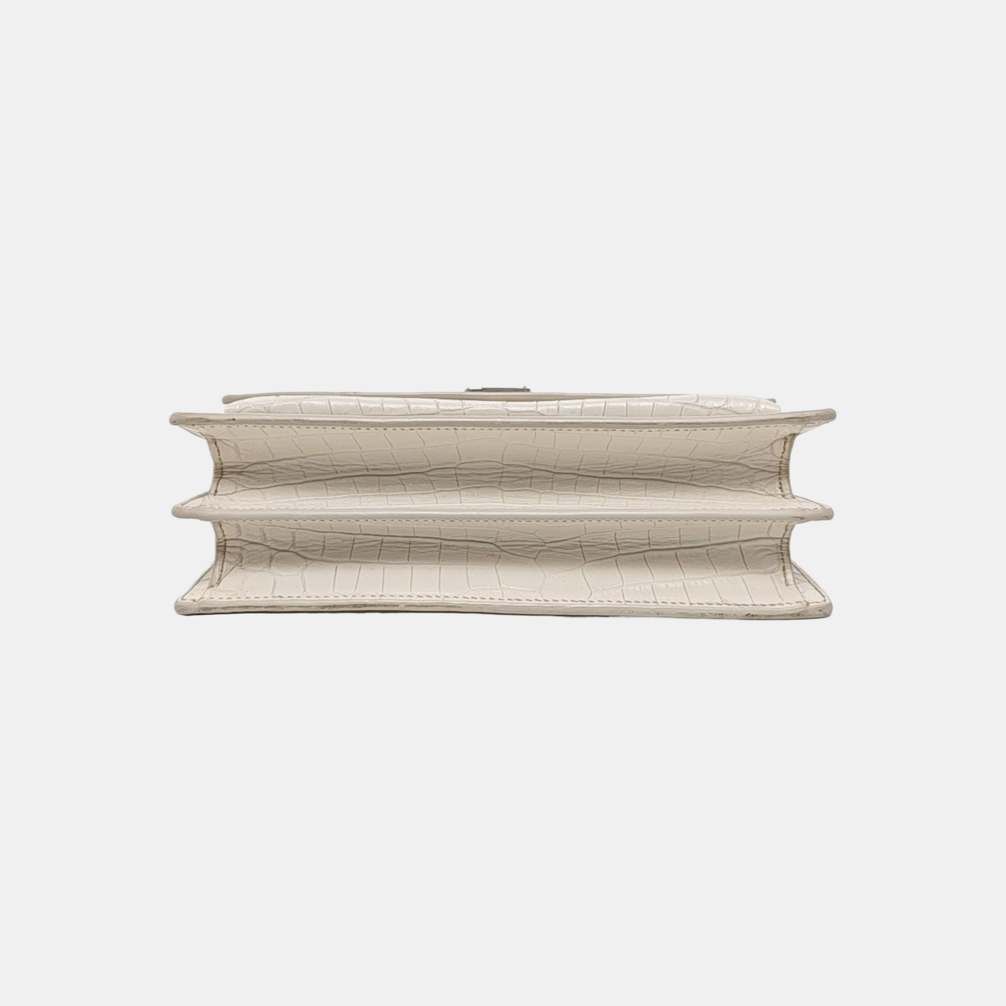 SUNSET Medium Calfskin White