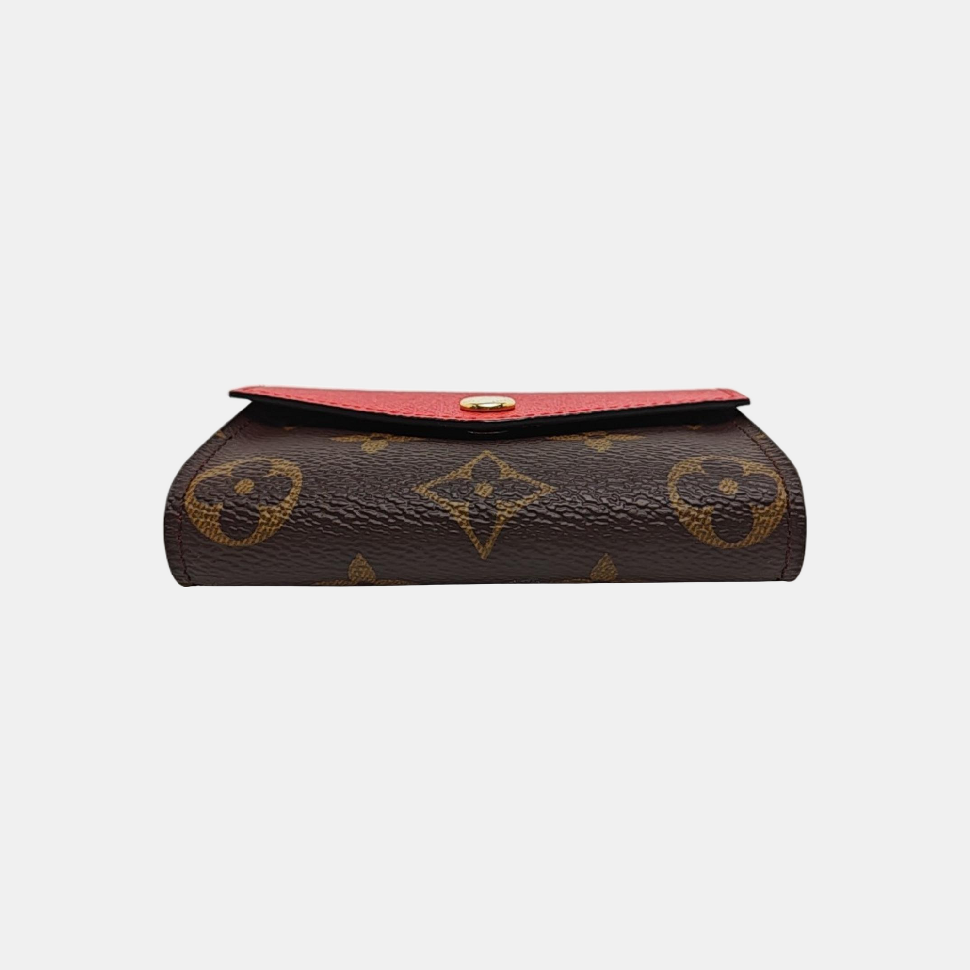 SARAH Monogram Coated Canvas Brown Card Holder