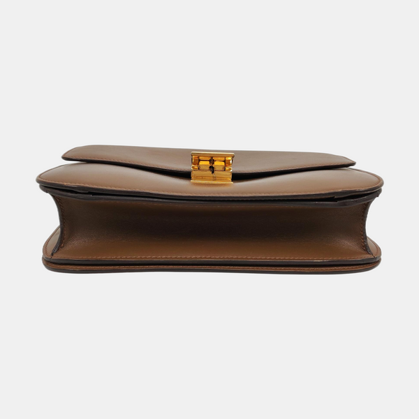 Authenticated pre-owned  CLASSIC BOX Medium Calfskin Brown - Shoulder Bag at Looply