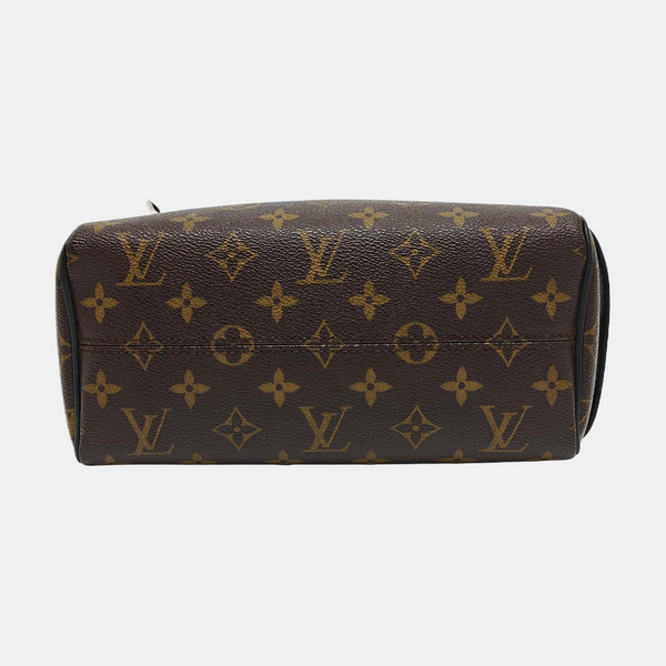 Monogram Coated Canvas Clutch Brown