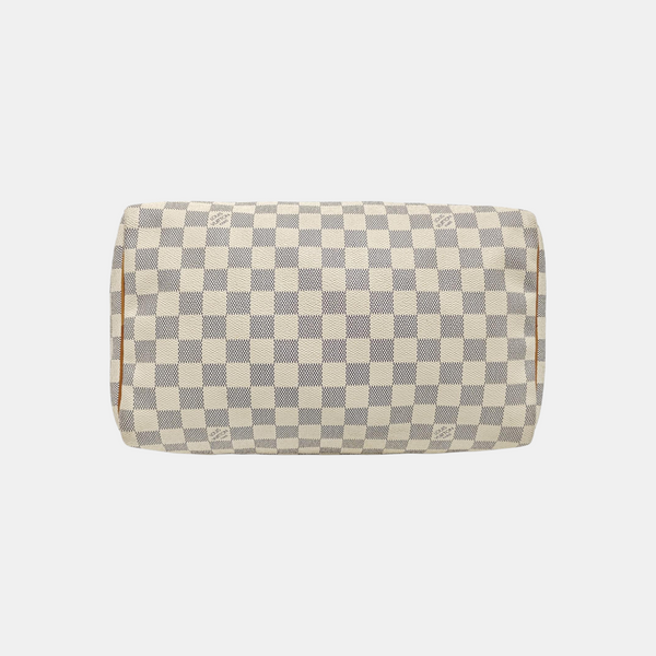 SPEEDY 30 Damier Azur Coated Canvas White
