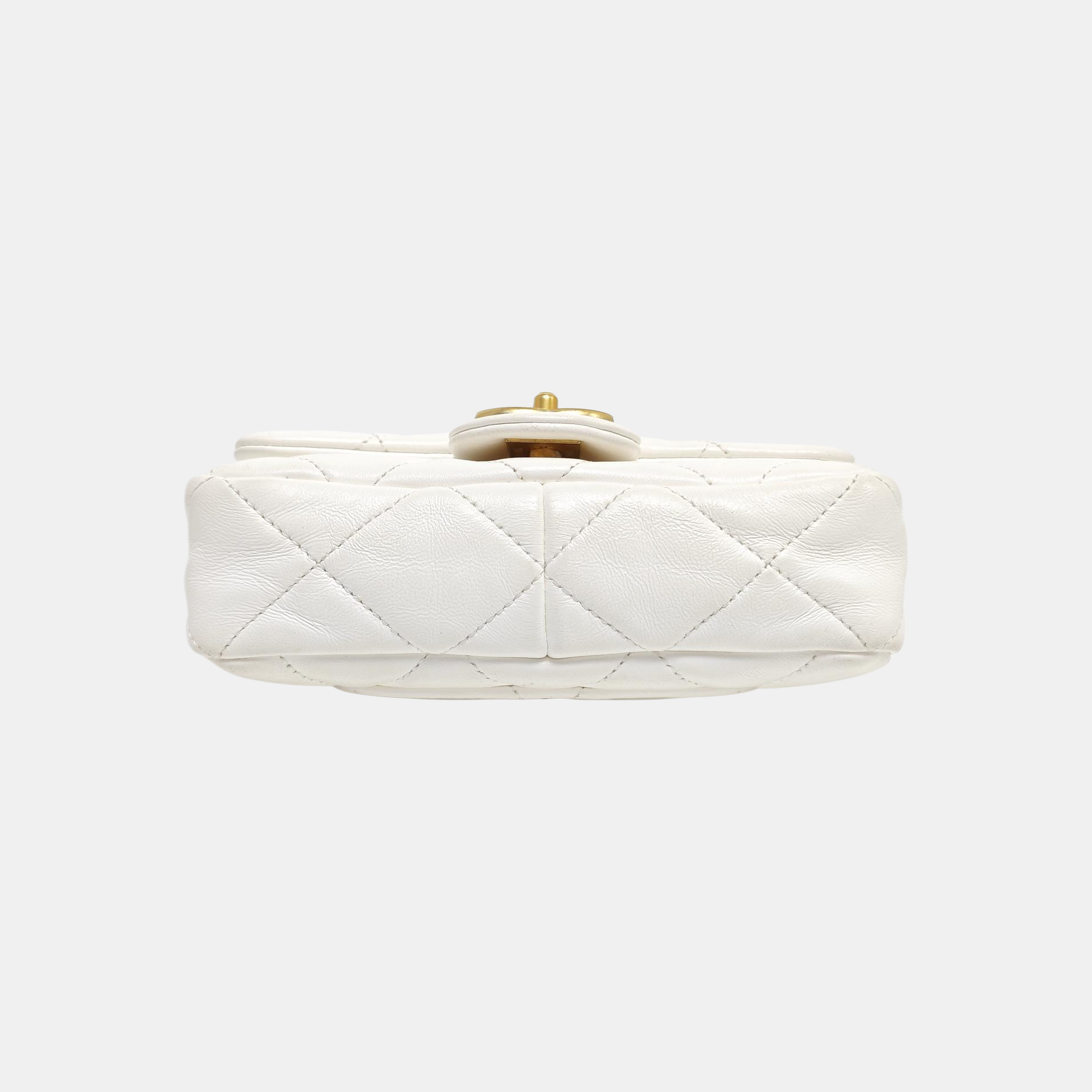 Quilted Lambskin Shoulder Bag Mini White