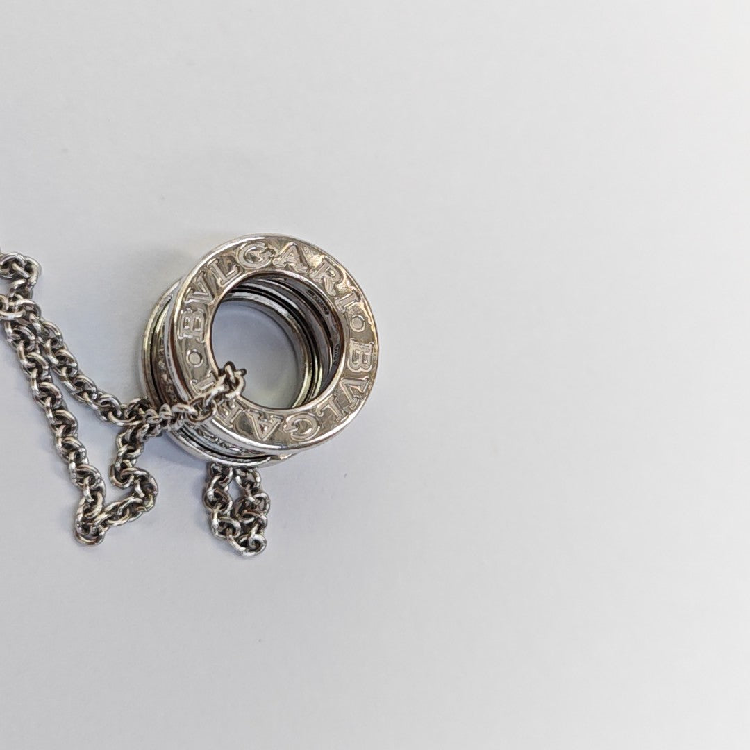 B.ZERO1 18k White Gold Silver Necklace