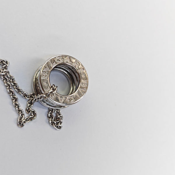 B.ZERO1 18k White Gold Silver Necklace
