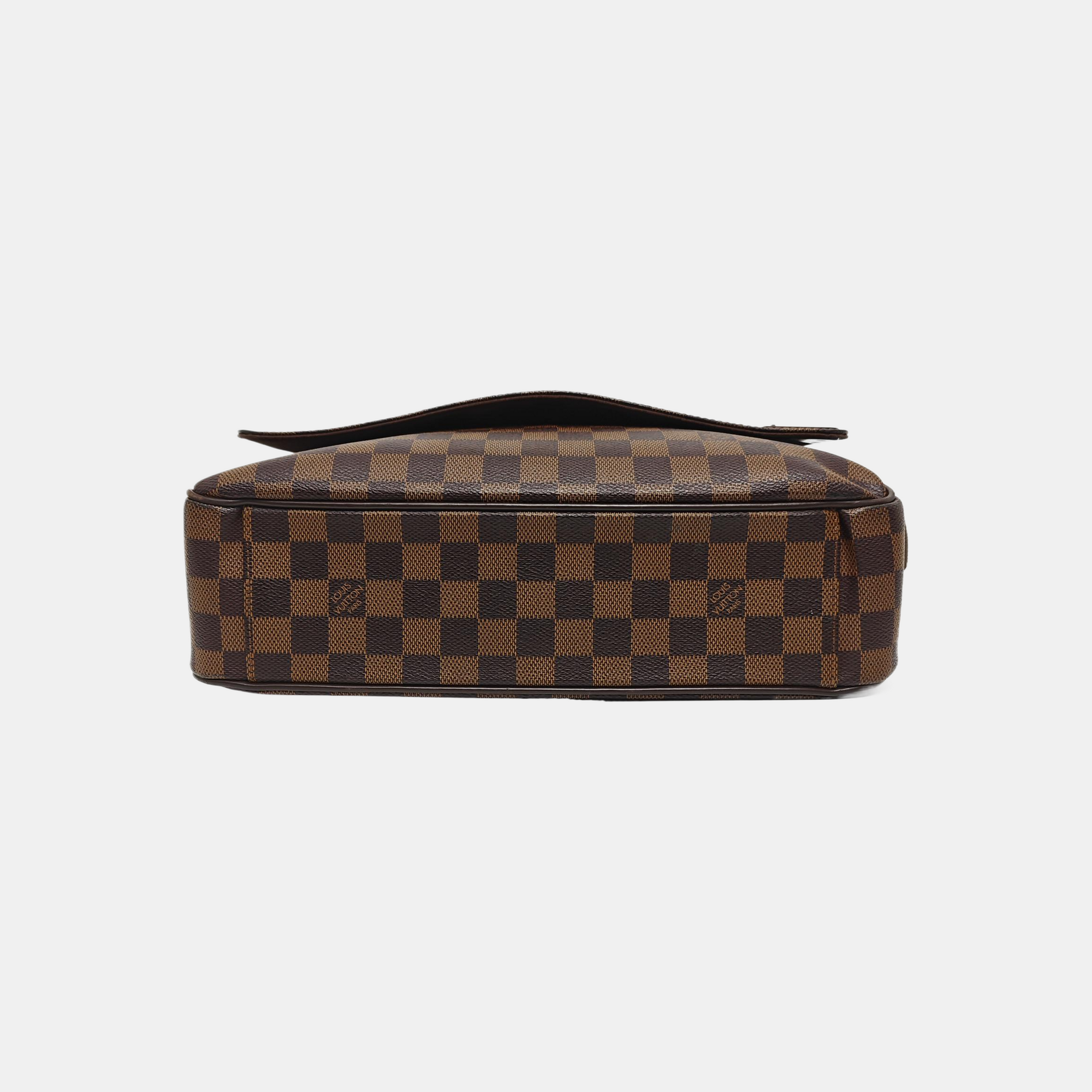 SHELTON MM Damier Ebene Coated Canvas Brown