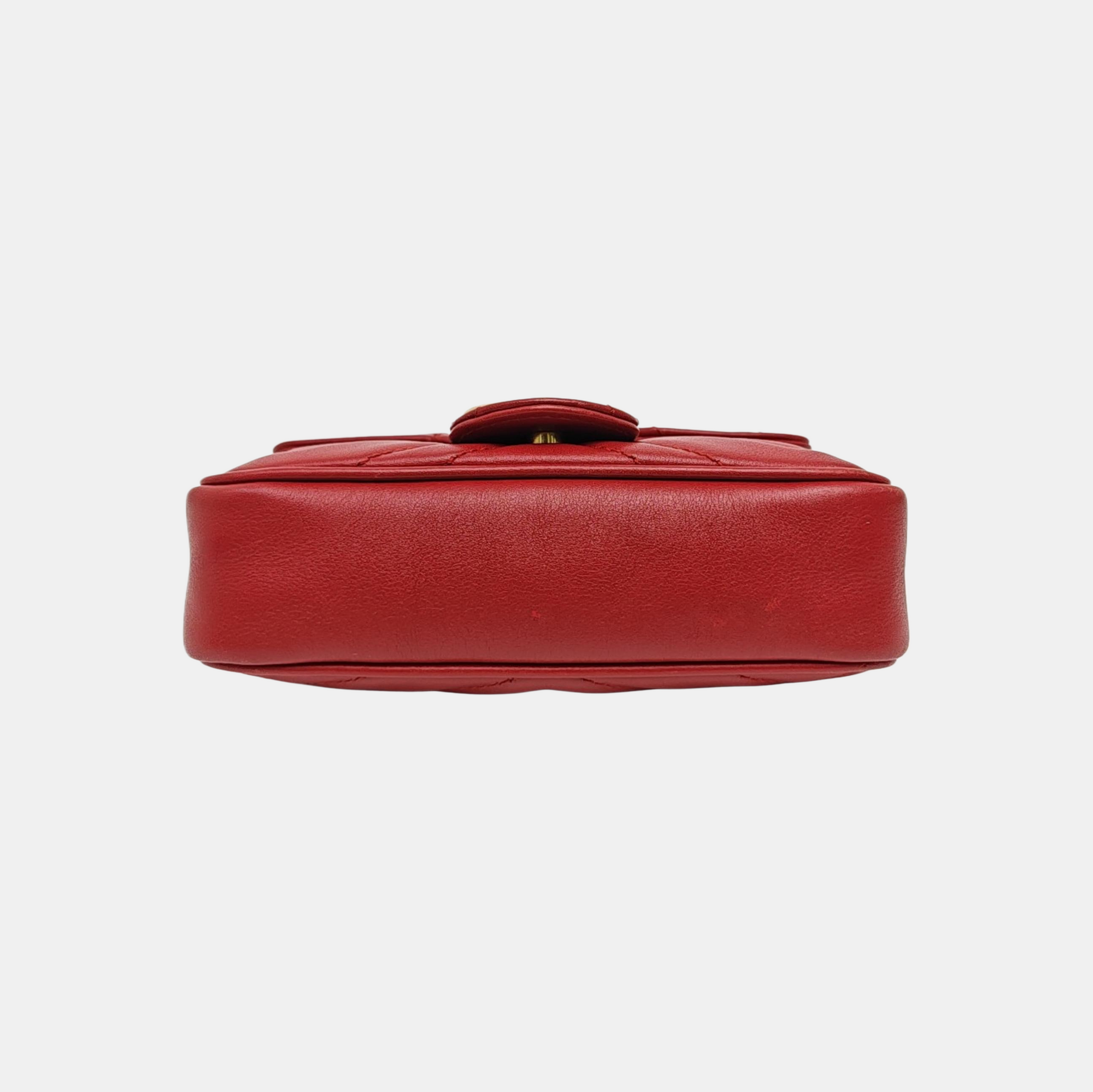 GG Marmont Mini Quilted Calfskin Red