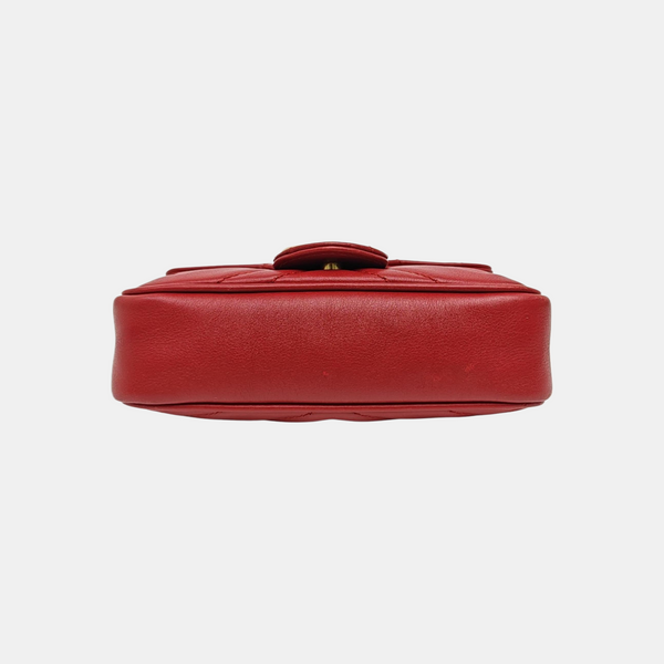 GG Marmont Mini Quilted Calfskin Red