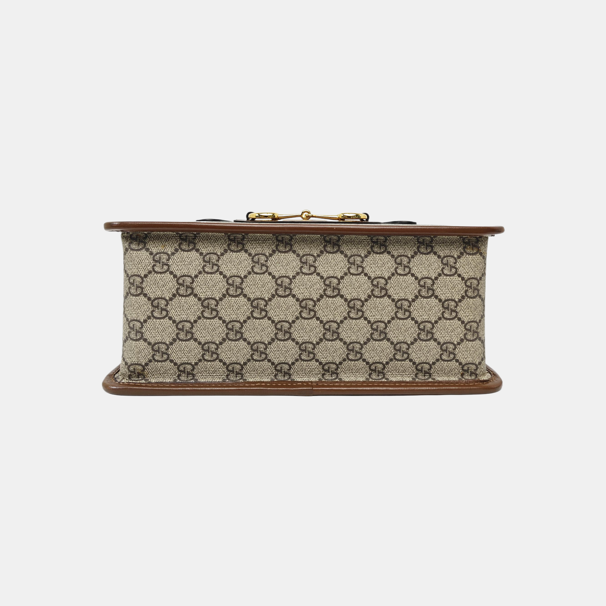 Horsebit 1955 Small Monogram Coated Canvas Beige
