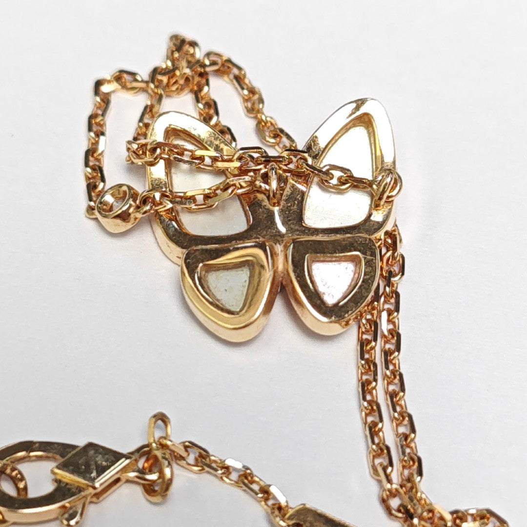 Two Butterfly 18k Rose Gold Necklace