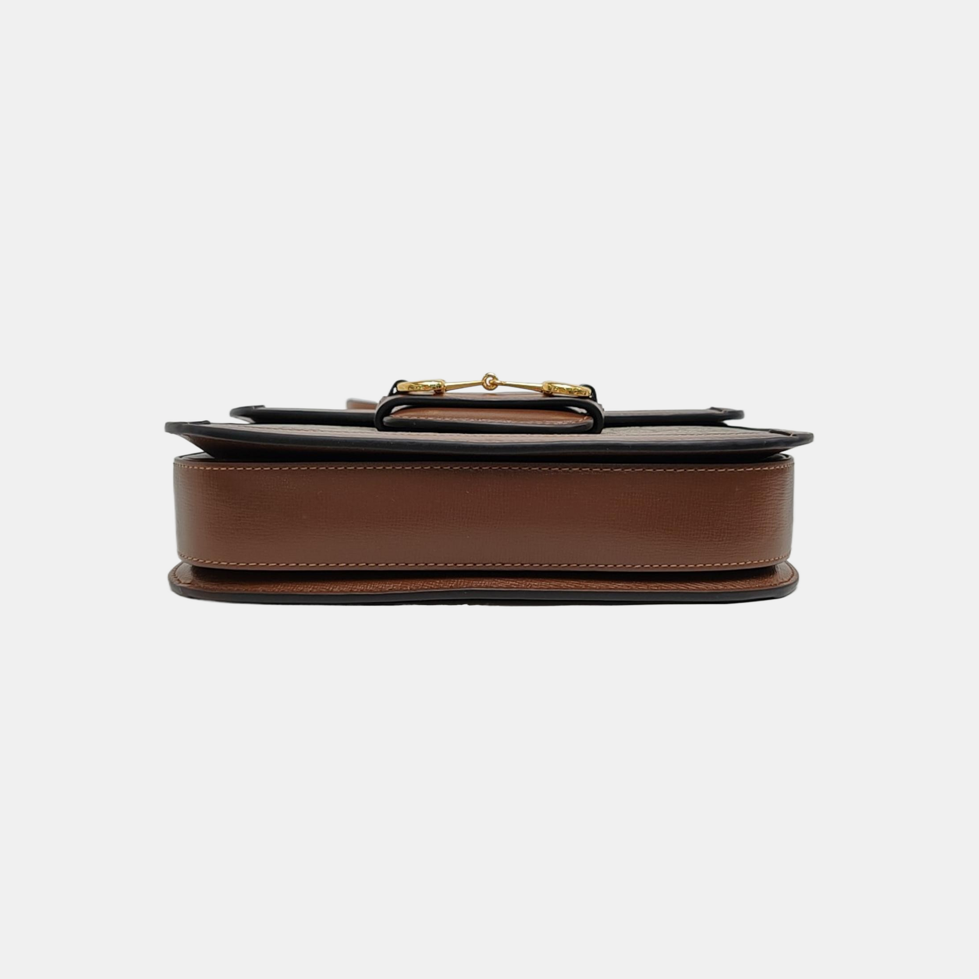 Horsebit 1955 Medium Monogram Coated Canvas Beige