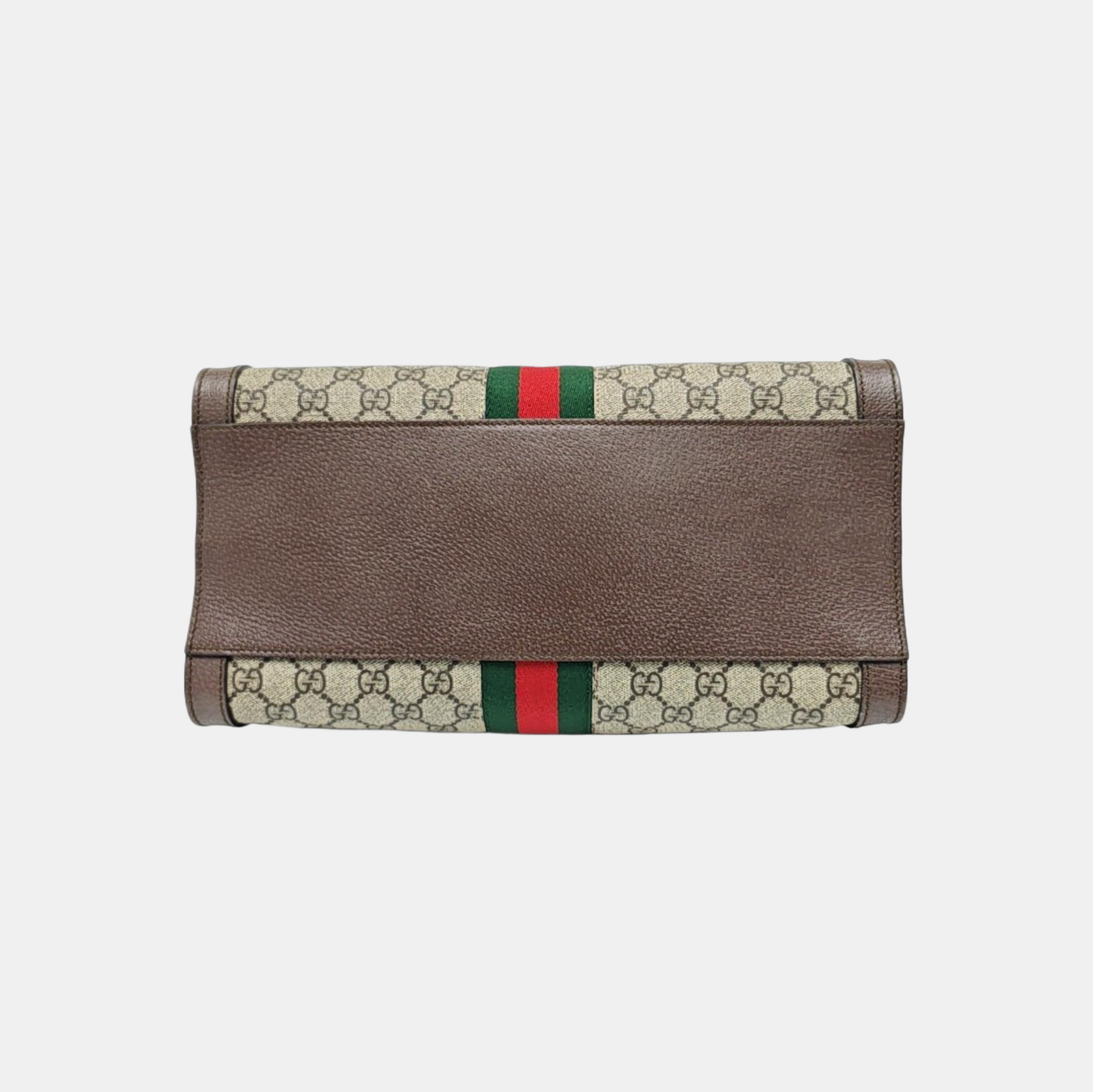 Ophidia Medium Monogram Coated Canvas Beige
