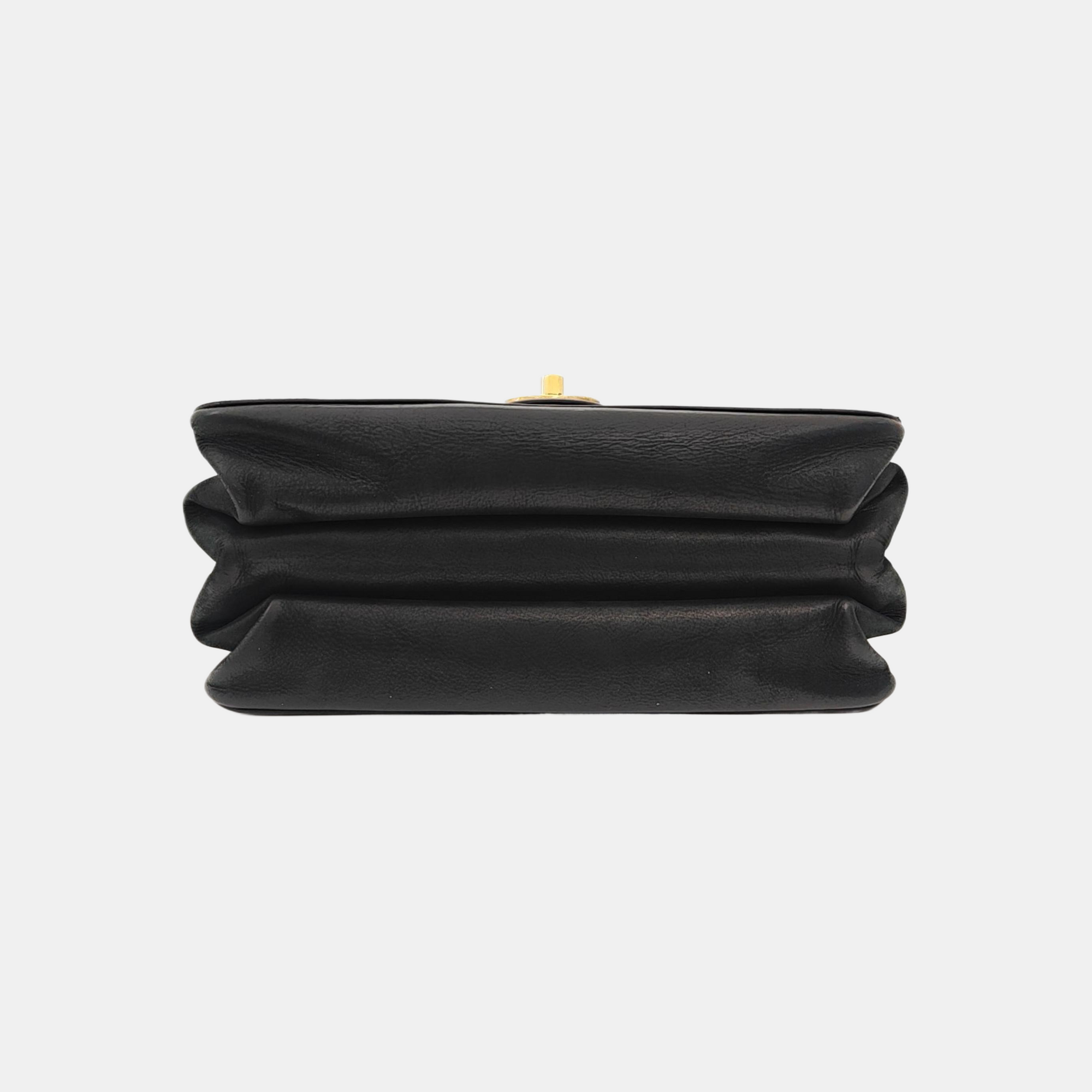 Quilted Calfskin Shoulder Bag Black