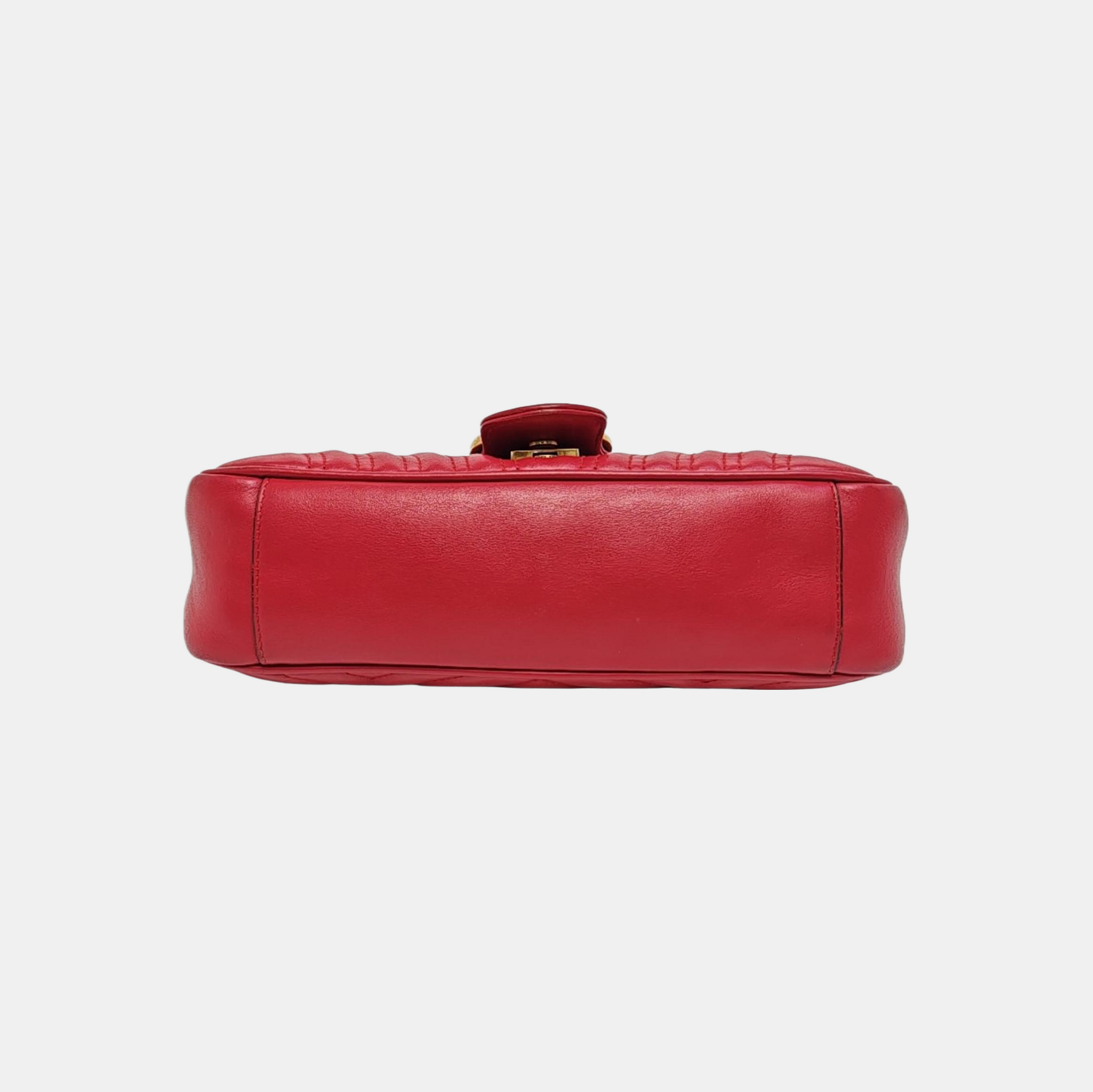 GG Marmont Medium Quilted Calfskin Red