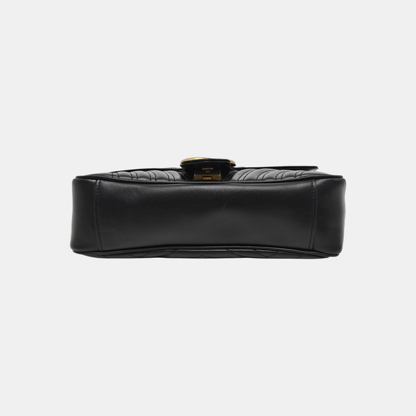 GG Marmont Small Quilted Calfskin Black