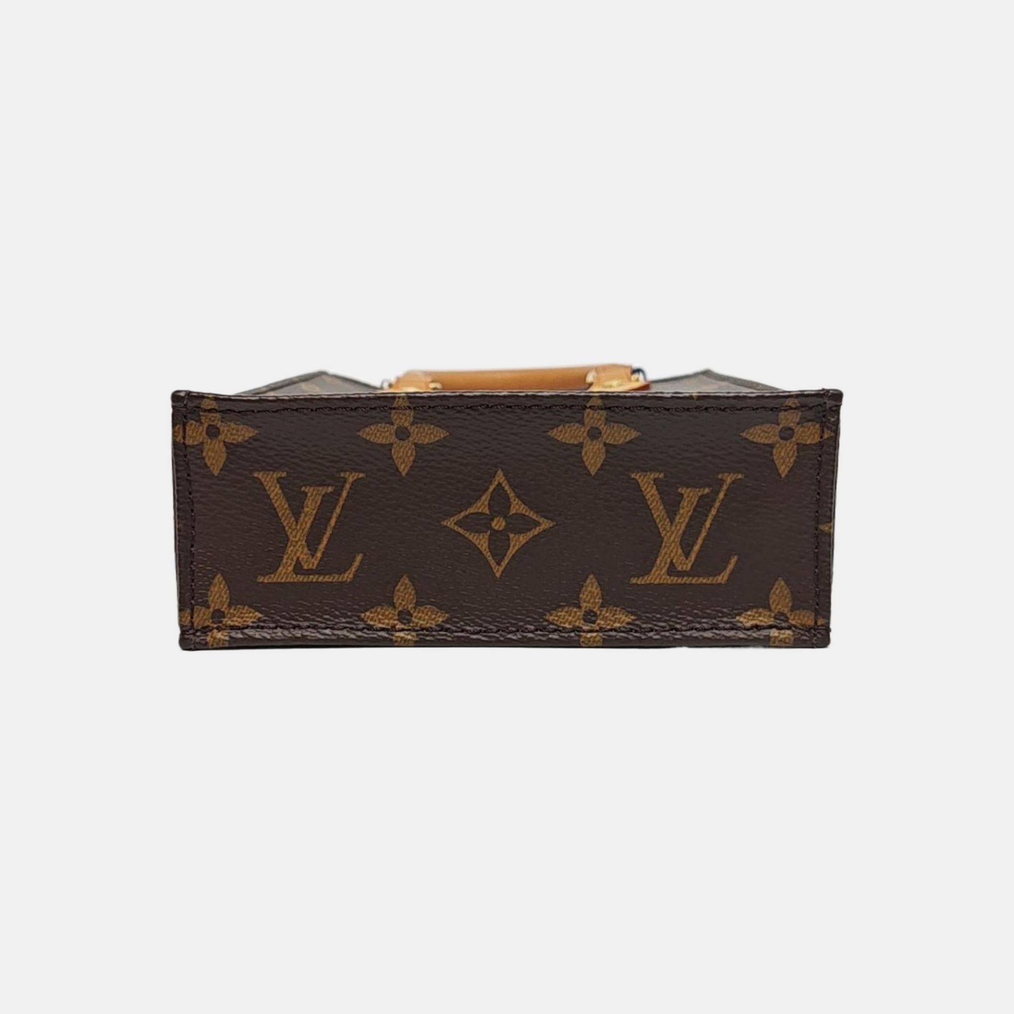 SAC PLAT Mini Monogram Coated Canvas Brown