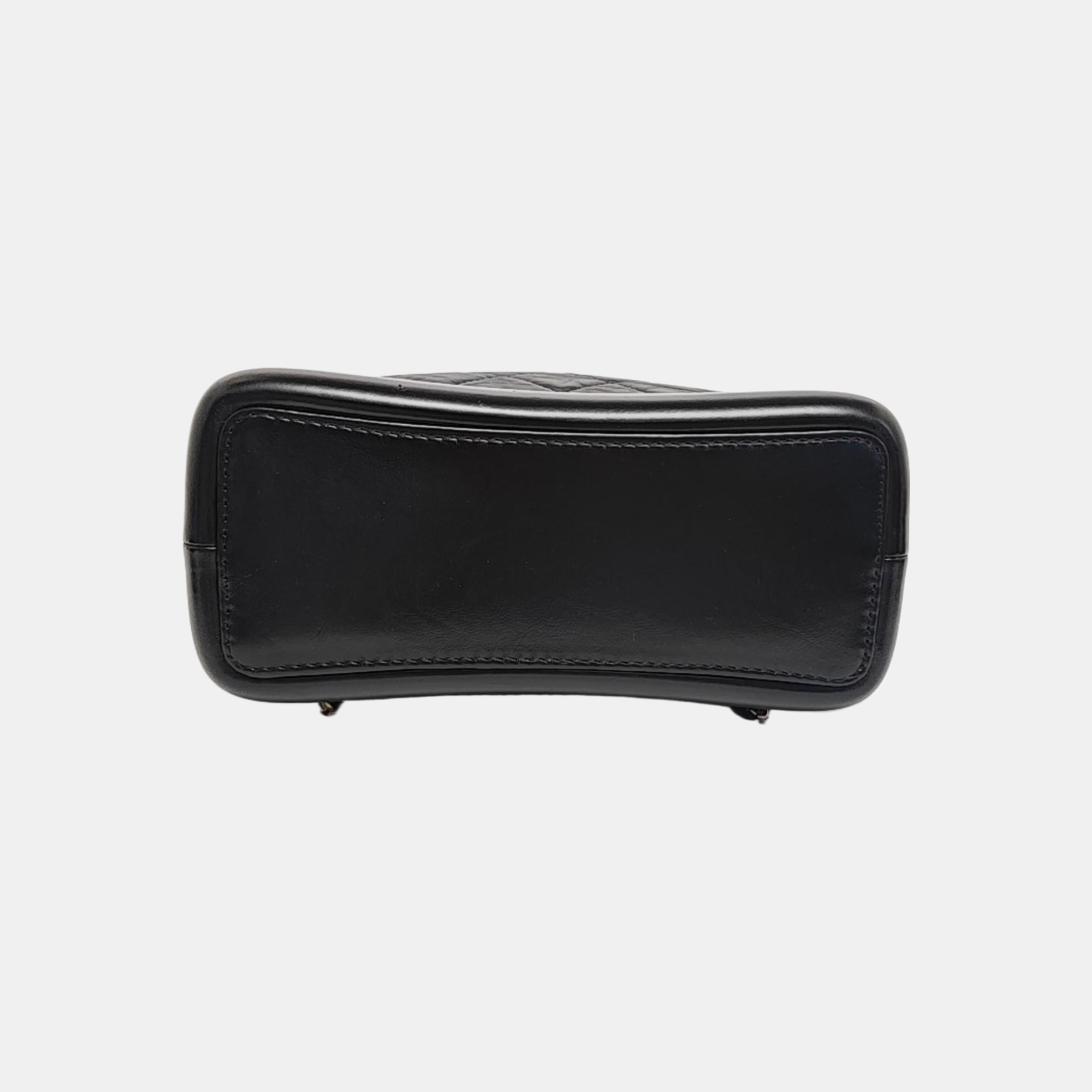 GABRIELLE Small Quilted Calfskin Black