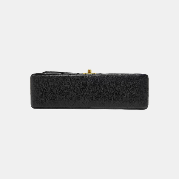 CLASSIC FLAP Small Quilted Grained Calfskin Black