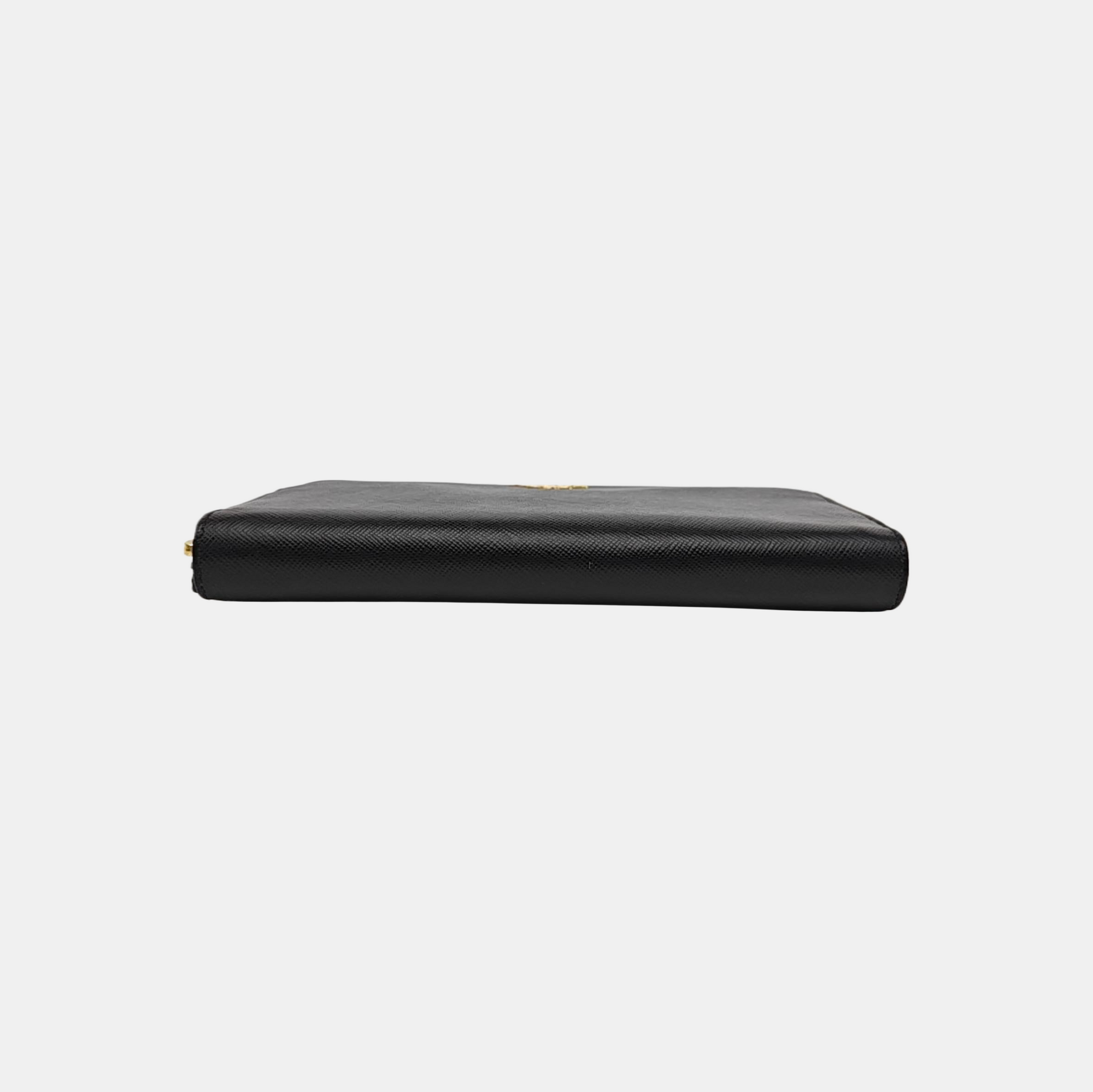 Zippy Wallet Saffiano Calfskin Black Wallet